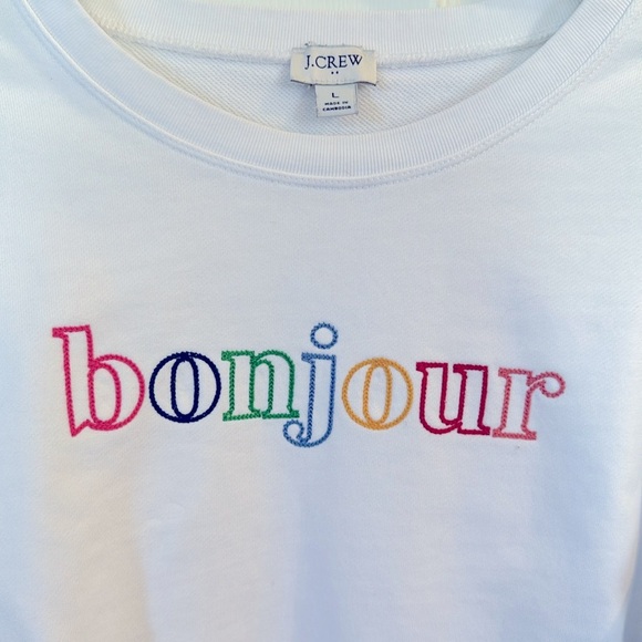 J Crew Bonjour Sweatshirt - Large - Picture 2 of 4